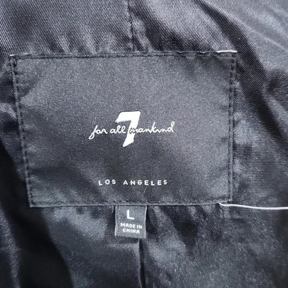 7 for all mankind Faux Leather Jacket SZ L - Picture 9 of 11